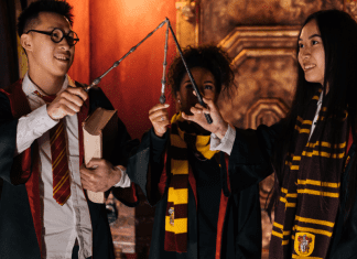 Harry Potter Day: 5 Magical Ways to Celebrate on May 2nd! Three children dressed in Harry Potter costumes