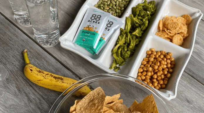 Beach Snacks: Spring Break Snack Hacks From a Dietitian Image: A tray of clean, healthy snack options