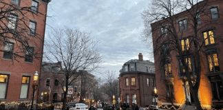 A view of one of Boston's main streets