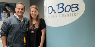 Meet Dr. Bob | Dr. Bob Pediatric Dentist Image: Dr. Christopher Bob with MMC Founder & CEO Cierra Bragan ((Meet Dr. Bob | Dr. Bob Pediatric Dentist Lynda Lantz Editor Miami Mom Collective)