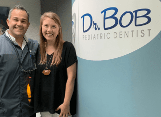Meet Dr. Bob | Dr. Bob Pediatric Dentist Image: Dr. Christopher Bob with MMC Founder & CEO Cierra Bragan ((Meet Dr. Bob | Dr. Bob Pediatric Dentist Lynda Lantz Editor Miami Mom Collective)