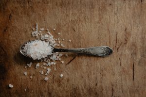 Image: A teaspoon of coarse sea salt