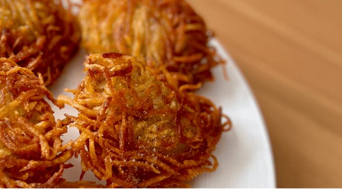 Image: A plate of homemade latkes