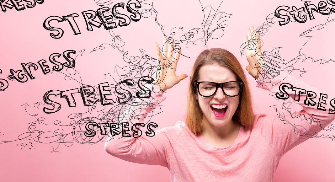 Image: A woman who is overwhelmed by stress (Minimize Stress: 18 Helpful Tips Lorena Lougedo Contributor Miami Mom Collective)