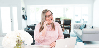 Image: Vanessa working from home (Support Working Women This National Business Women’s Week Vanessa Santamaria Contributor Miami Mom Collective)