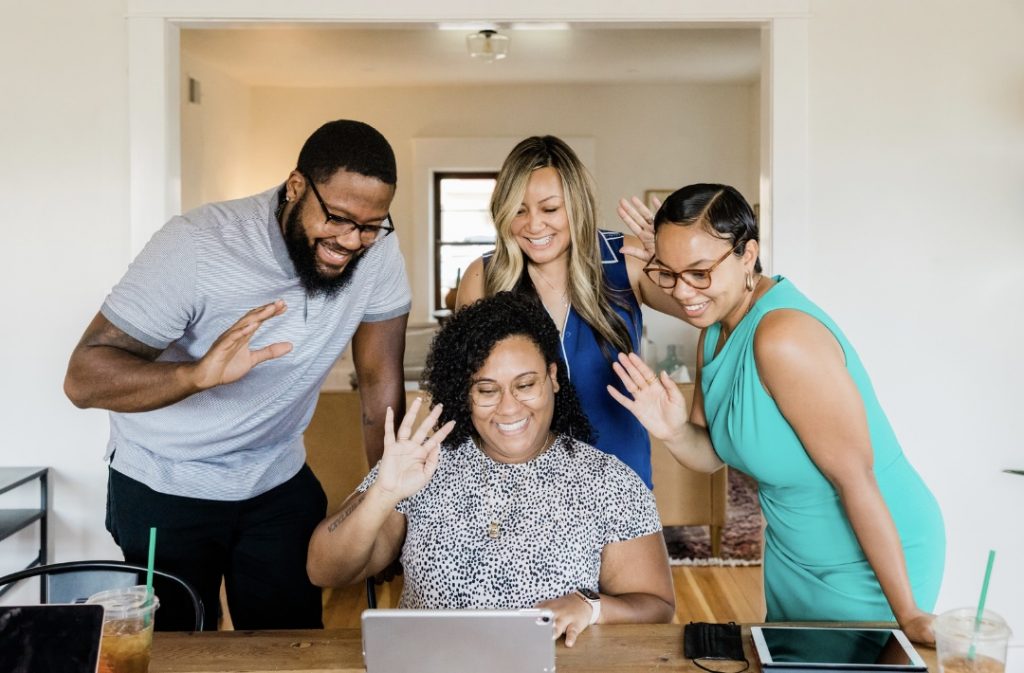 Image: A group of people waiving on a Zoom call (October is Dyslexia Awareness Month Sharonda Stewart Contributor Miami Mom Collective)