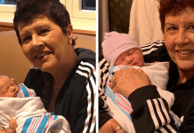Grandparents Day: Becoming a Grandparent Is a Special Gift Holly holding her grandbabies for the first time (Grandparents Day 2021: Becoming a Grandparent Is a Special Gift Holly Farver Contributor Miami Mom Collective)
