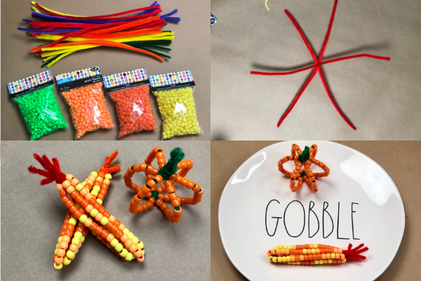 Supplies for the beaded pipe cleaner maize and pumpkin (Fall Crafts: 3 Easy Activities to Kick Off the Season With Your Little Ones Jessica Socarras Contributor Miami Mom Collective)