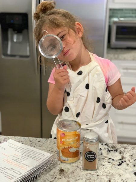 Image: Alexa's daughter helping her make the pumpkin cream
