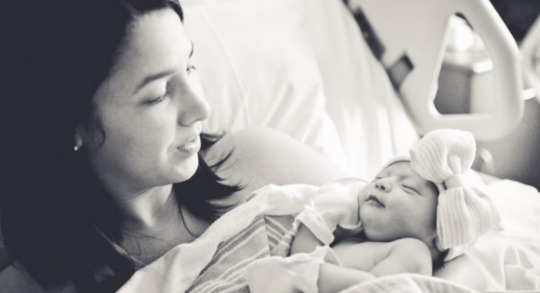 Aymee with her infant daughter (Got Milk? My Breastfeeding Journey With 3 Kids Aymee Blanco Contributor Miami Mom Collective)