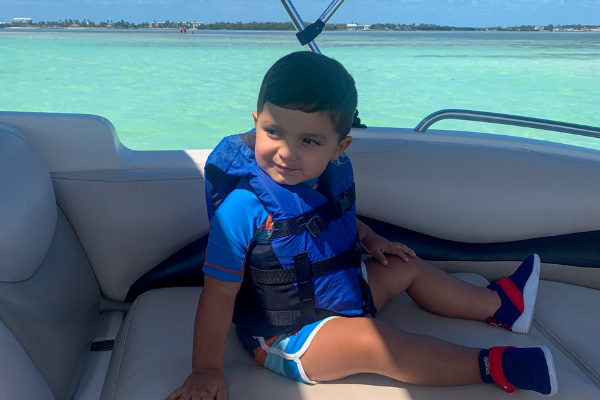 Image: Bella's son enjoying a boat tour in Islamorada