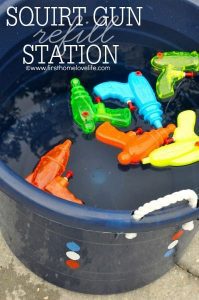 Squirt gun station