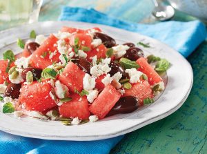 Image: A fresh watermelon salad