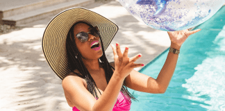 Swimsuits for Moms: This Season’s Top 5 Sharonda enjoying the pool (Swimsuits for Moms: This Season's Top 5 Sharonda Stewart Contributor Miami Mom Collective)