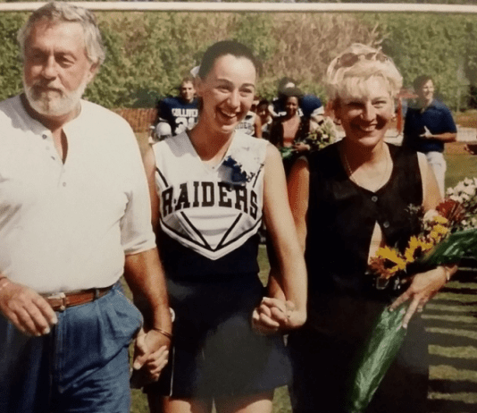 Love Where You Live: Why I Love Living In Pinecrest Sandra with her parents at a high school football game (Love Where You Live: Why I Love Living In Pinecrest Sandra Jacquemin Contributor Miami Mom Collective)