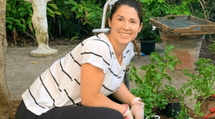 Aymee in her garden (Florida Garden: Start Yours During National Gardening Month Aymee Blanco Contributor Miami Mom Collective)