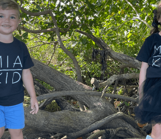 Love Where You Live: Why I Love Living in Cutler Bay Dianna's kids wearing their MIA KID shirts (Love Where You Live: Why I Love Living in Cutler Bay Dianna Hill Contributor Miami Mom Collective)