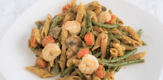 A plated portion of penne pesto skillet (Penne Pesto Skillet: An Easy One-Pot Meal for Busy Weeknights Dina Garcia Contributor Miami Mom Collective)