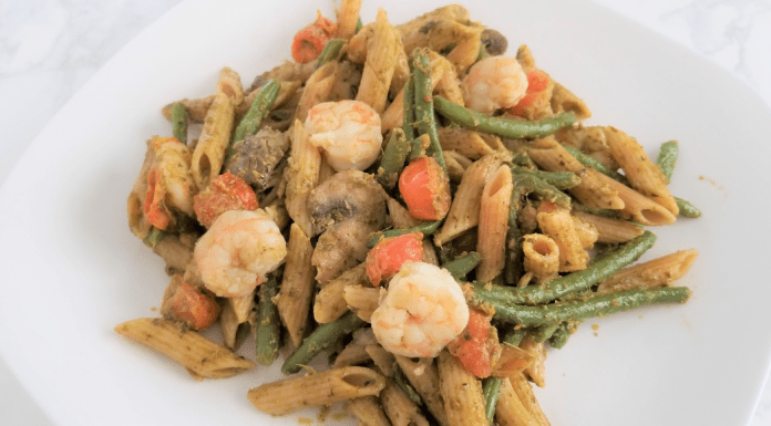 Penne Pesto Skillet: An Easy One-Pot Meal for Busy Weeknights A plated portion of penne pesto skillet (Penne Pesto Skillet: An Easy One-Pot Meal for Busy Weeknights Dina Garcia Contributor Miami Mom Collective)