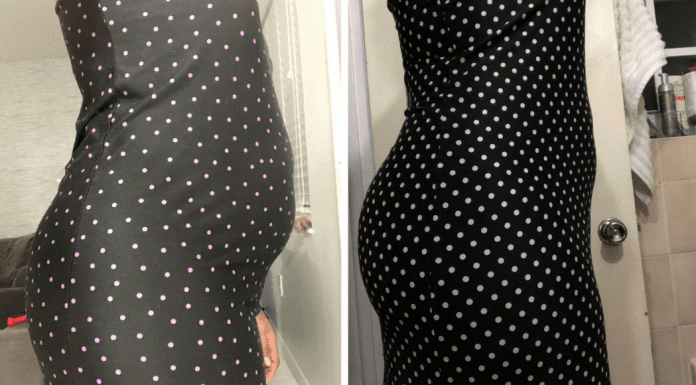 Group Fitness Training: 3 Things I Learned When I Joined Before and after pictures of a woman in a polka dot dress (Group Fitness Training: 3 Things I Learned When I Joined Janeris Marte Contributor Miami Mom Collective)