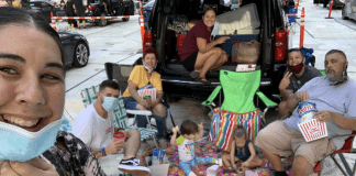 Living During a Pandemic: Am I a Better Mom as a Result? Image: Holly celebrating her birthday with her family (Living During a Pandemic: Am I a Better Mom as a Result? Holly Farver Contributor Miami Mom Collective)
