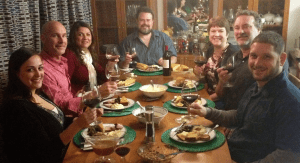 Alisa and her family enjoying a meal on St. Patrick's Day (Happy St. Patrick's Day: My Husband's 3 Day Corned Beef Brisket Alisa Britton Contributor Miami Mom Collective)