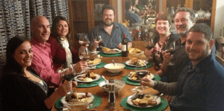 Alisa and her family enjoying a meal on St. Patrick's Day (Happy St. Patrick's Day: My Husband's 3 Day Corned Beef Brisket Alisa Britton Contributor Miami Mom Collective)