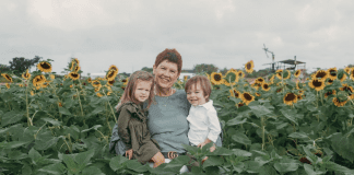 Photo of Holly with her grandchildren (Miami Mom Collective Welcomes MIA Mom Holly Farver Contributor)