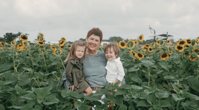 Photo of Holly with her grandchildren (Miami Mom Collective Welcomes MIA Mom Holly Farver Contributor)