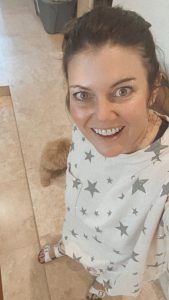 Meredith in her matching sweatshirt and sweatpants (Spring Fashion Trends to Replace My Favorite Pandemic Sweatpants Meredith Kallaher Contributor Miami Mom Collective)