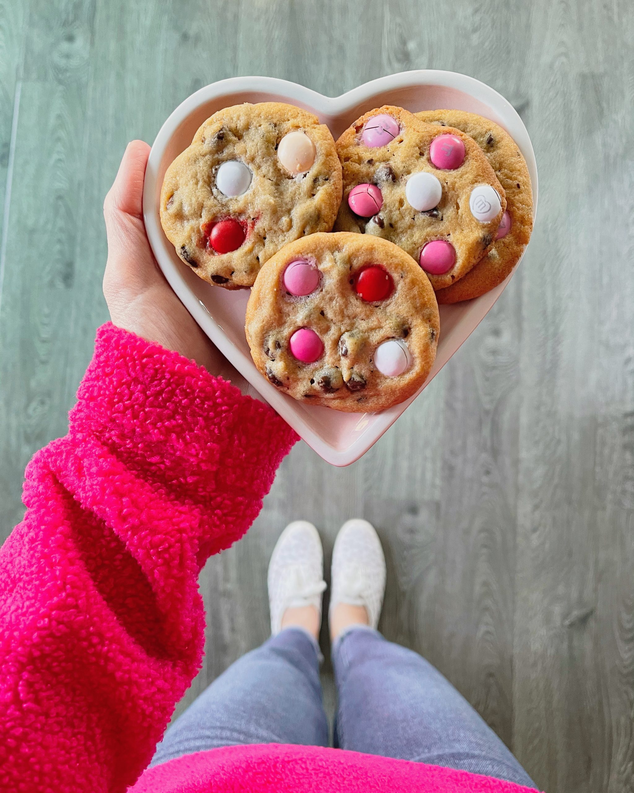 Pink & white M&M cookies