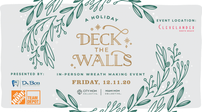 Deck The Walls: In-Person & Virtual Mom’s Night Out Holiday Events Miami Mom Collective Deck the Walls Event The Clevelander