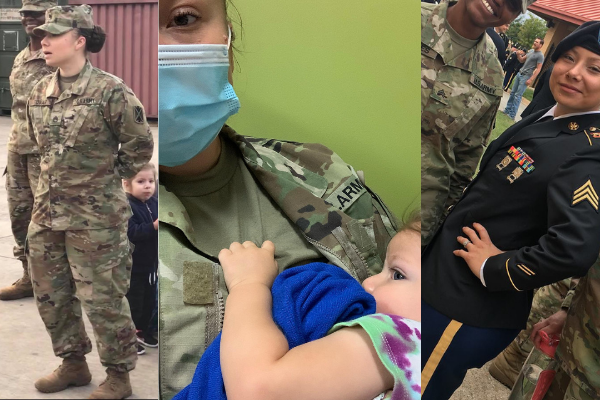 Image: A female soldier and mother