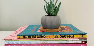 Image: A stack of children's books for Hispanic Heritage Month
