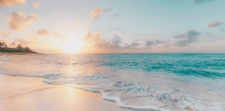 Image: A perfect sunrise over the water in Cocoa Beach, FL