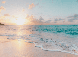Image: A perfect sunrise over the water in Cocoa Beach, FL