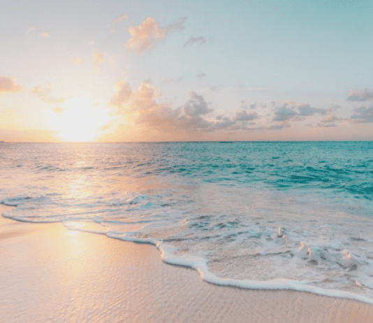 Image: A perfect sunrise over the water in Cocoa Beach, FL