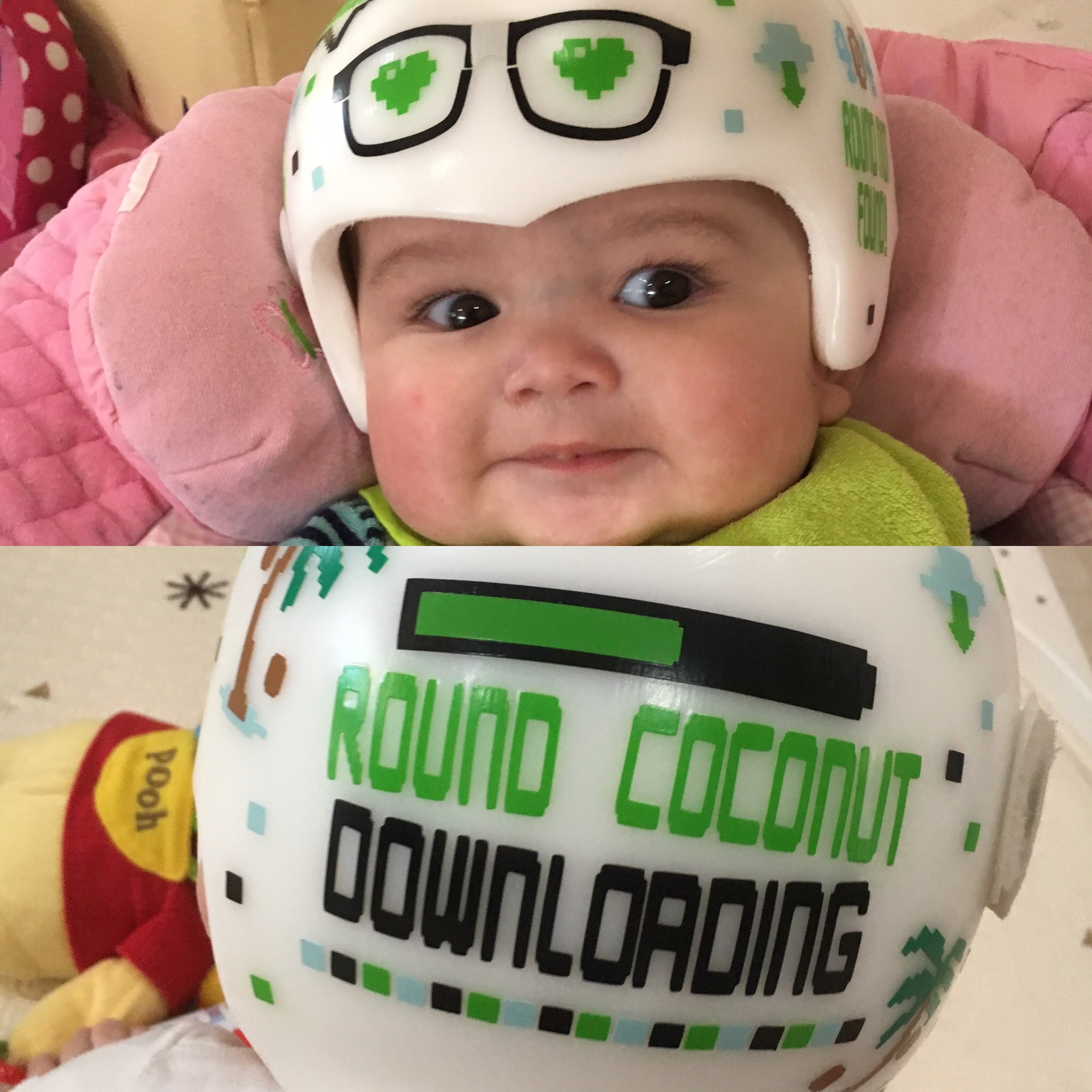 E. L. Lane's Son in a Babbleworthy Helmet