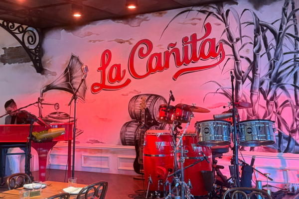Live stage at Cuban restaurant