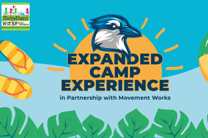 Image: Graphic for Blue J's Summer Camp Expanded Camp Experience in Partnership with Movement Works at Temple Beth Am