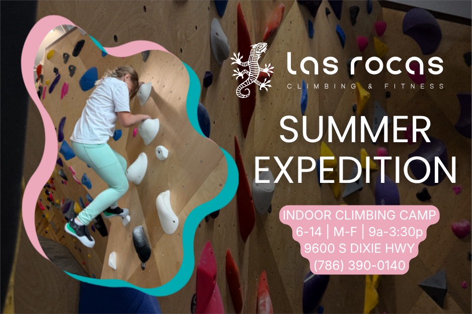 Las Rocas Climbing Gym 2026 Summer Camps Guide Graphic Image: Infograhic for Summer Expedition summer camp program at Las Rocas Climbing Gym