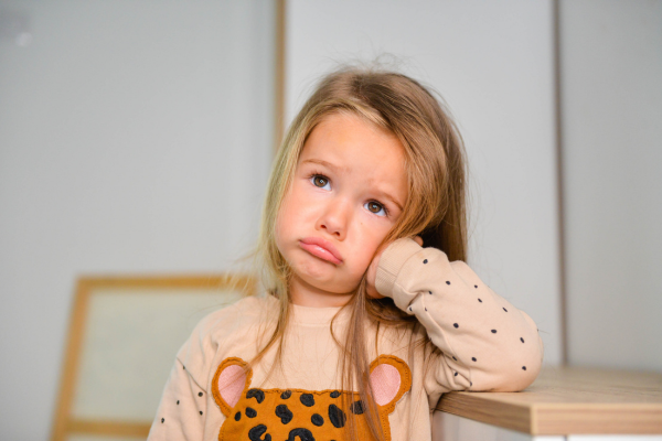 Little girl pouting 